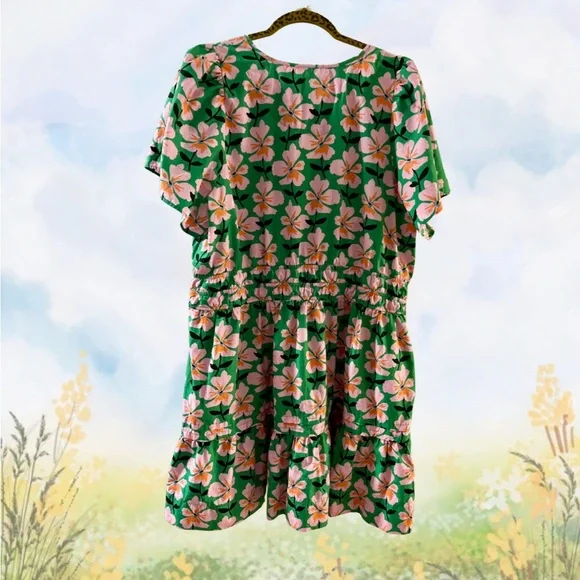 Anthropologie Somerset Mini Green Floral Dress 2X - Picture 2 of 16